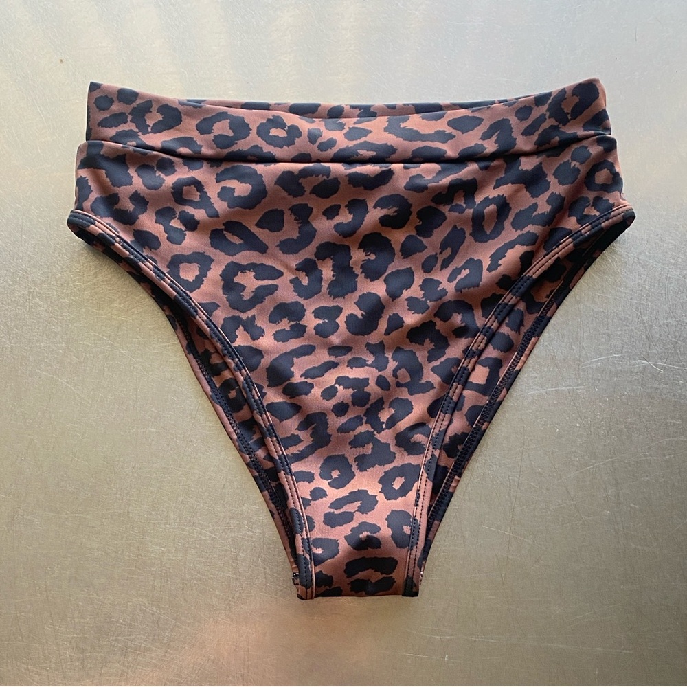 Tan Lines Stylish high waisted Leopard Print Bikini Bottom